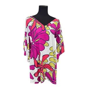 🌺 Vintage Manuheali‘i XS Dress – Bold Hawaiian Floral 🌺
